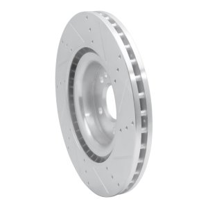 Mercedes-Benz GLE300D Brake Rotor (1) - Front Left - R1 Concepts - Drilled & Slotted - Silver - `12-`19